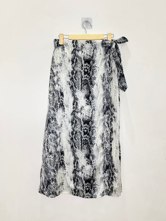 Wrap Snakeprint Skirt