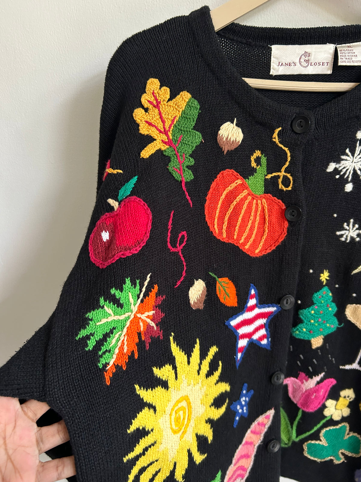 Embroidered Festive Sweater: 46”