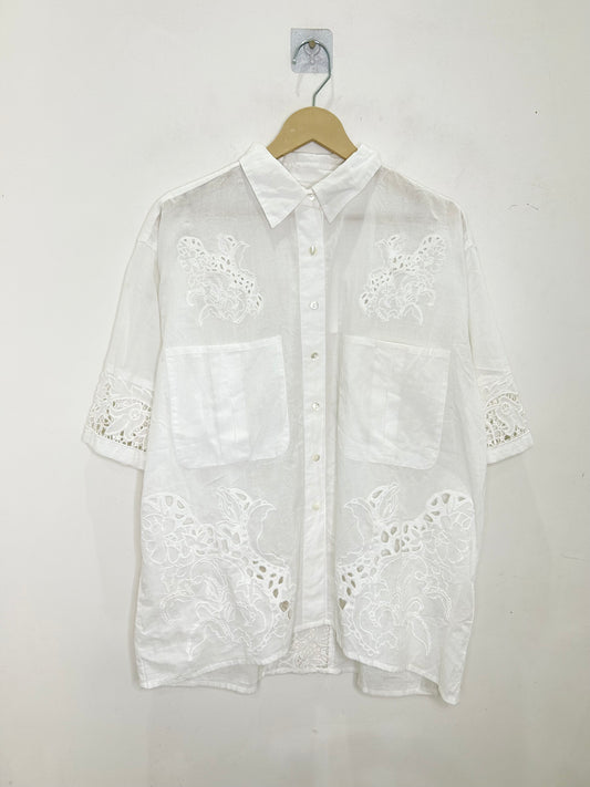 Cotton Back Cutout Shirt