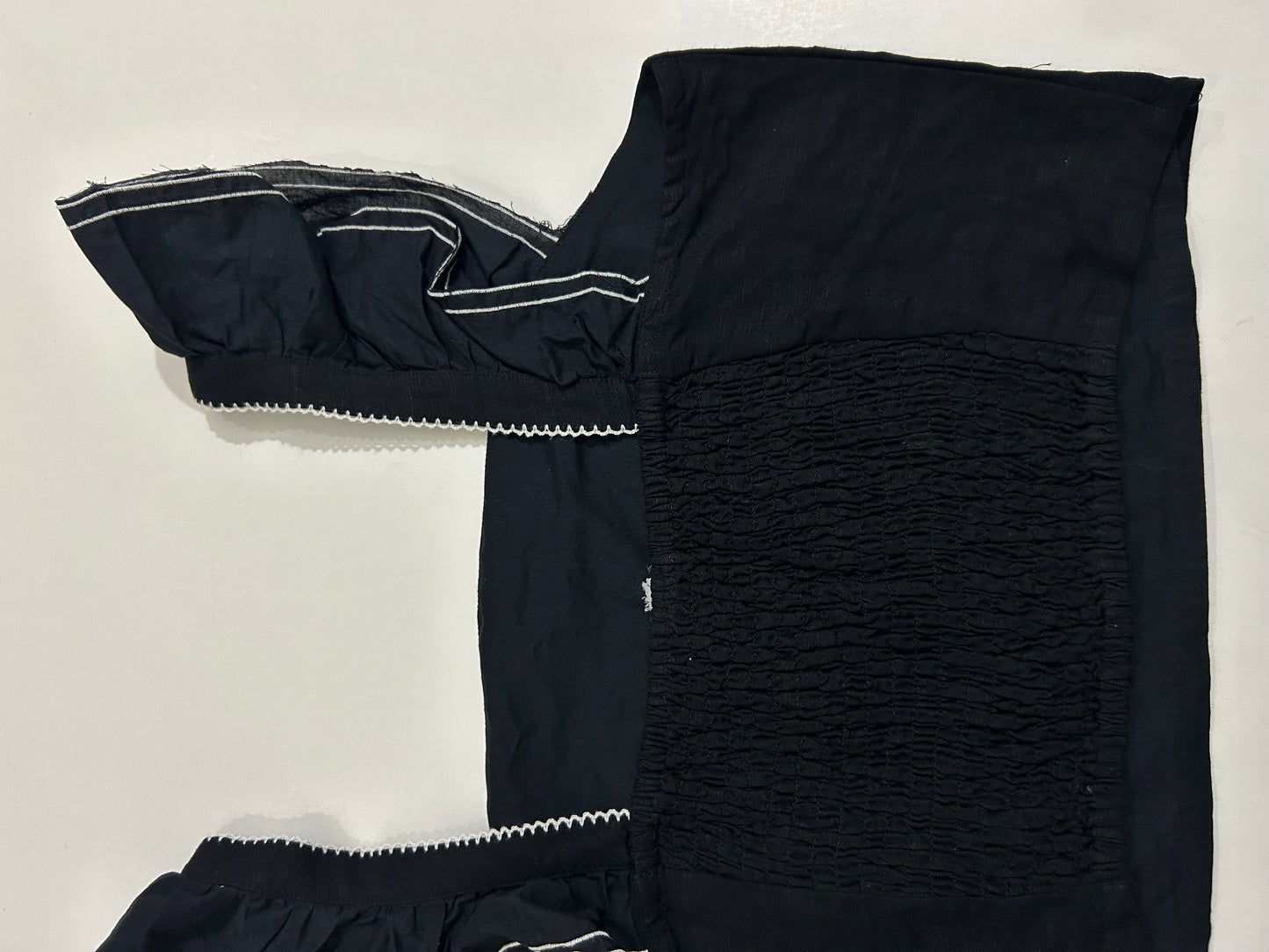 Black Embroidered Cotton Top