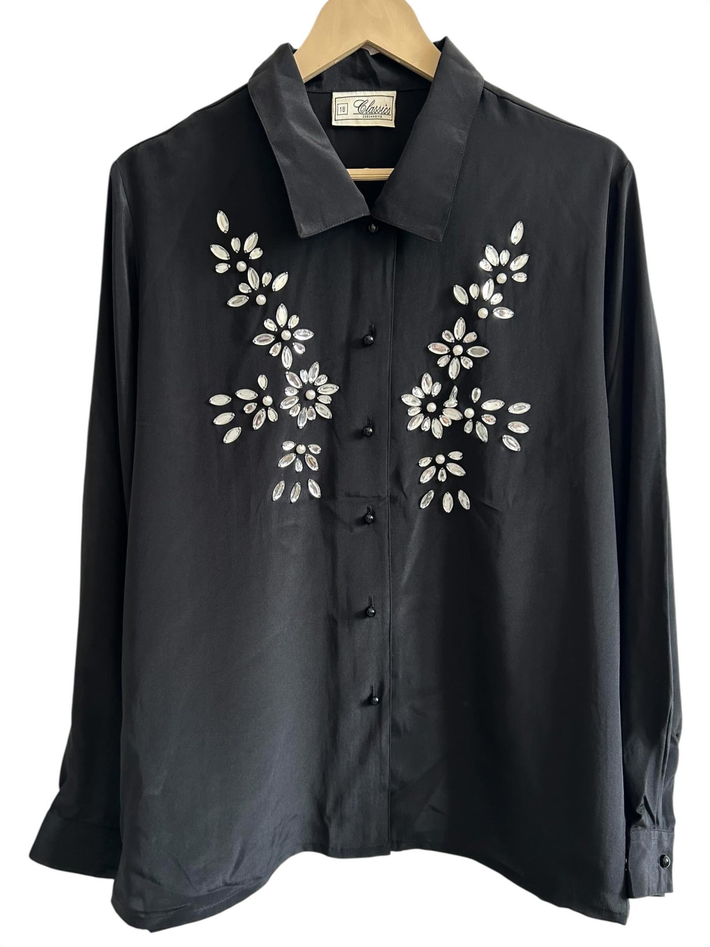 Rhinestone Black Shirt