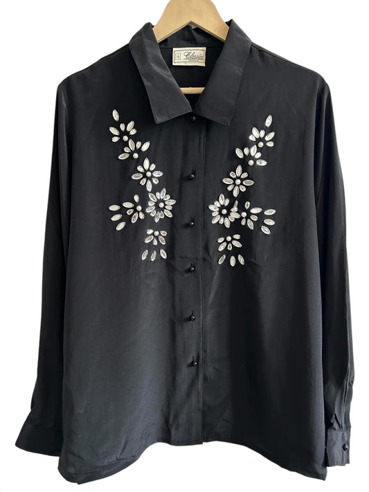 Rhinestone Black Shirt