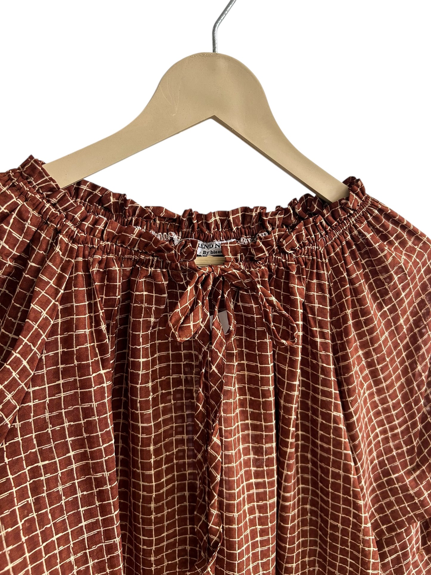Ruffle Check Top