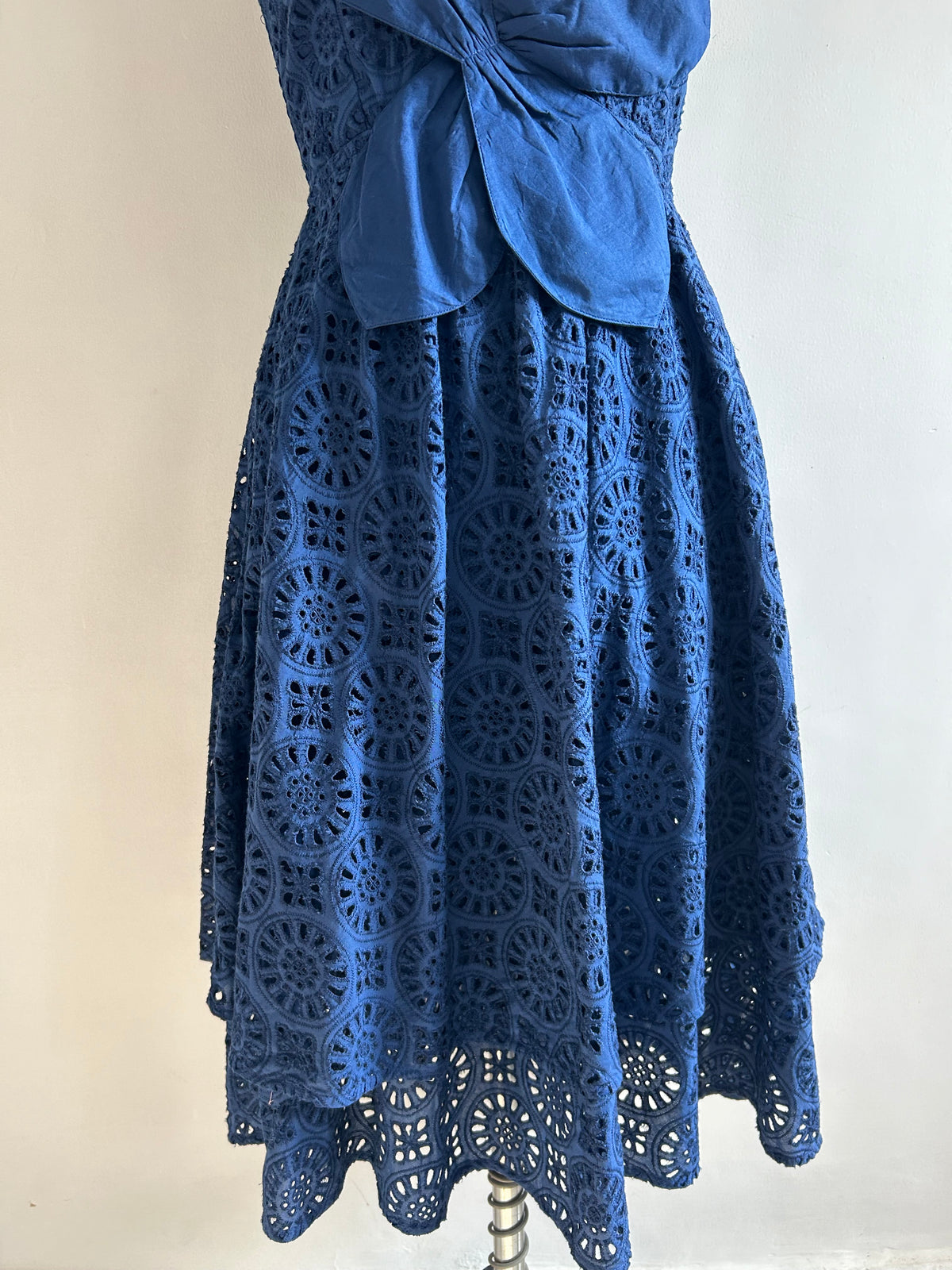 Blue Cotton Floral Dress
