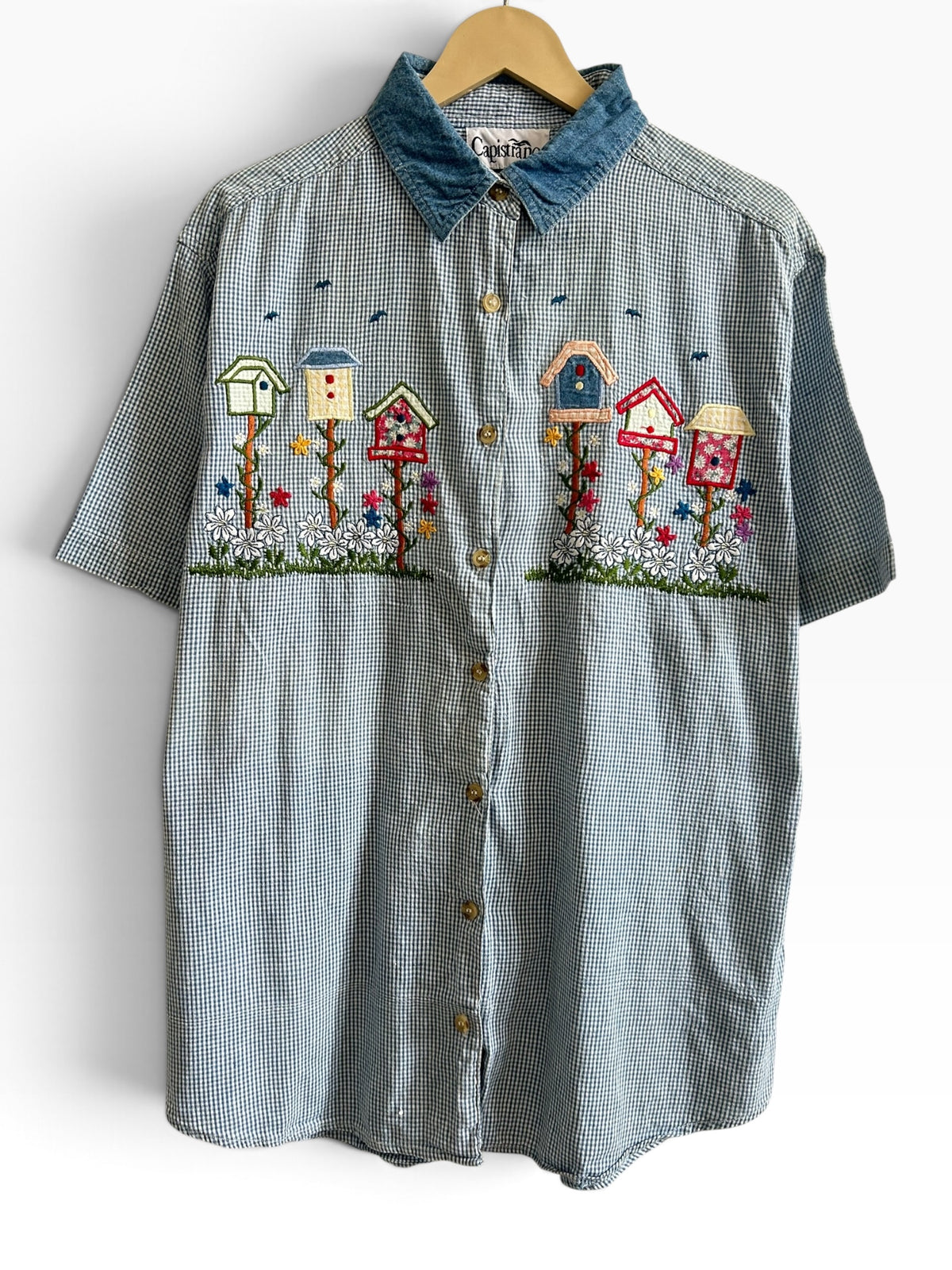Home Embroidered Cotton Shirt: 46”