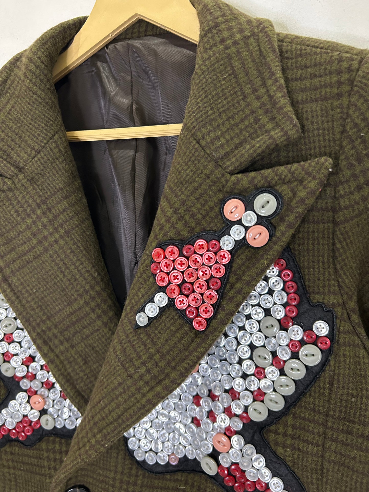 Coat with Shark Button Embellishment