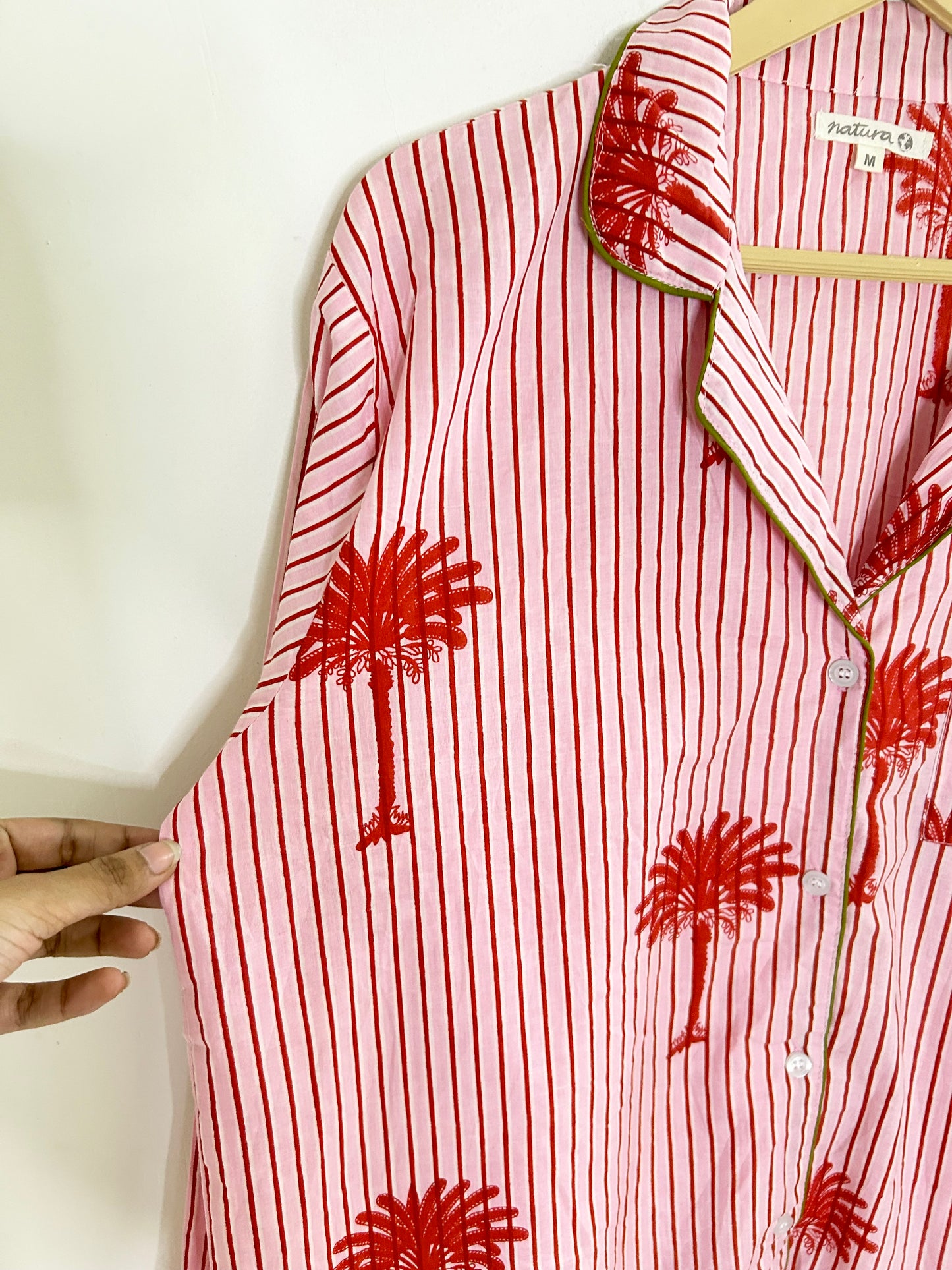 Palm Tree Striped Cotton Co-Ord Set