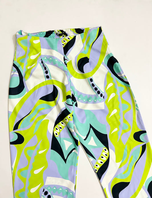 Green Printed Pants