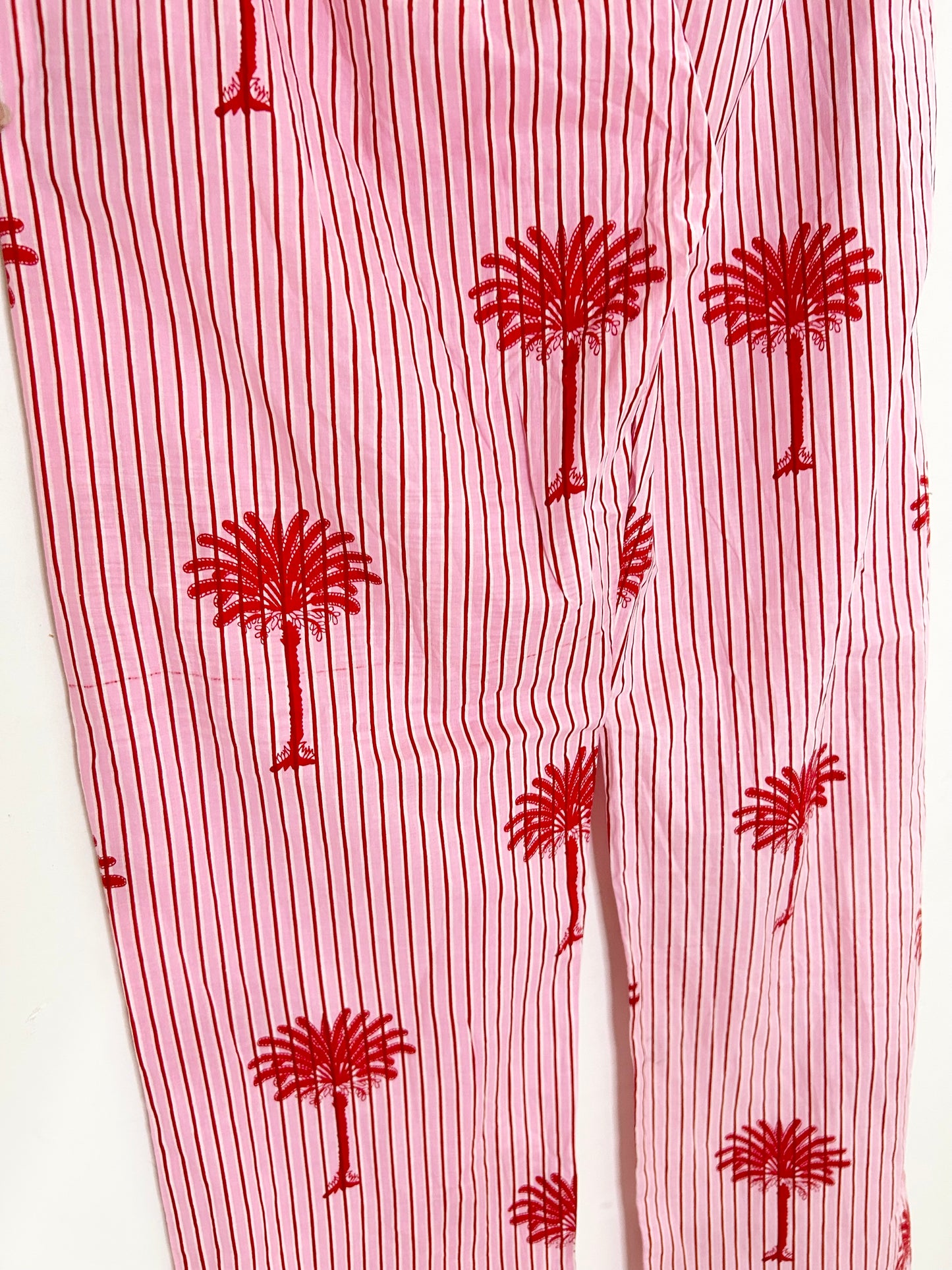 Palm Tree Striped Cotton Co-Ord Set