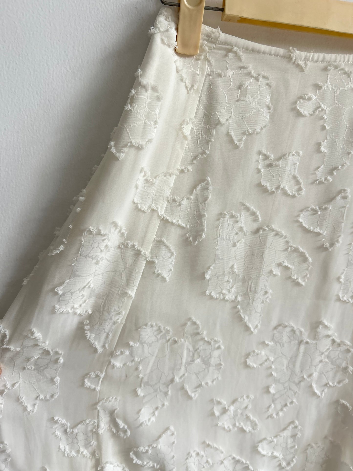 Textured White Skirt
