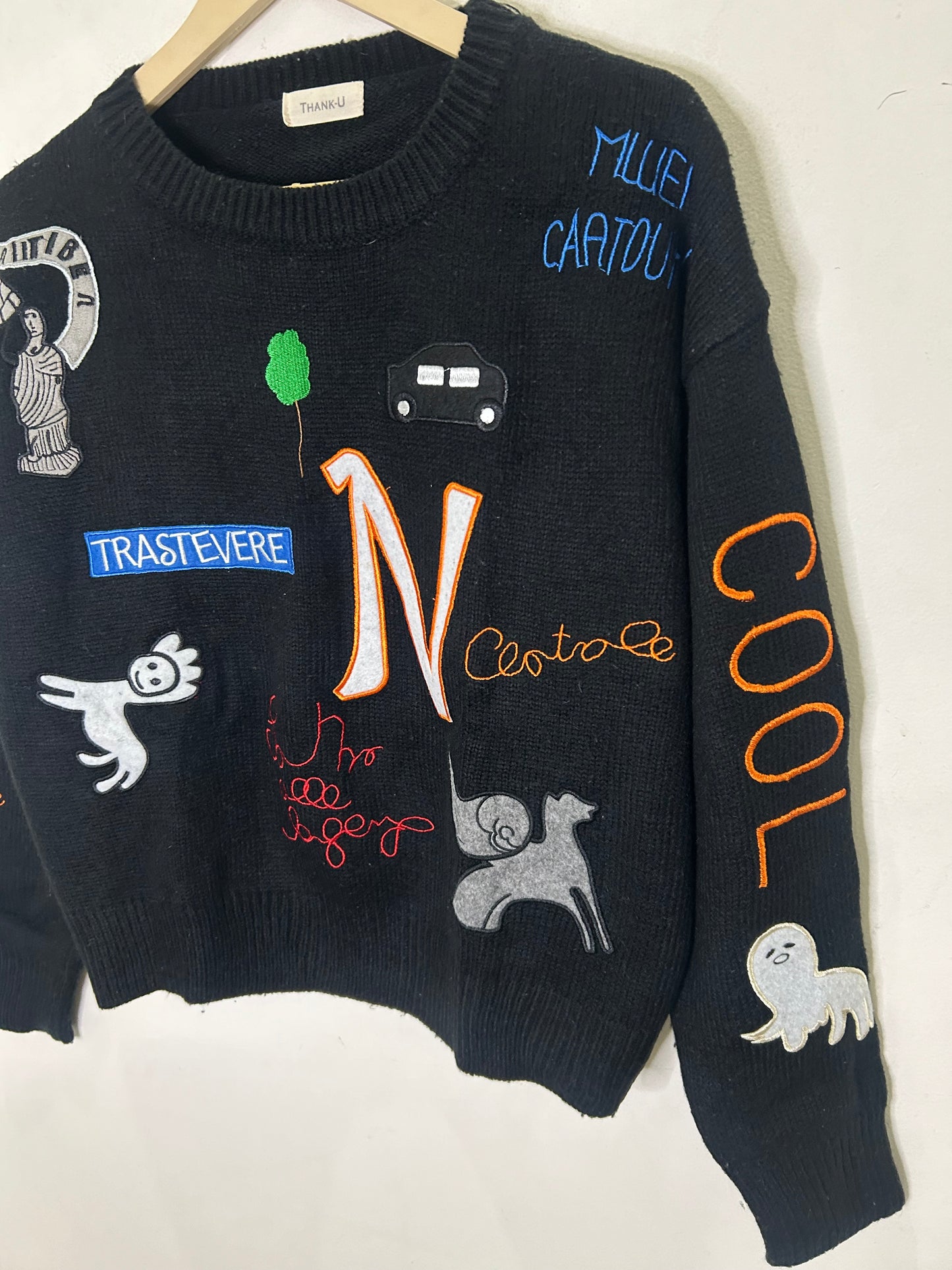 Black Patchwork Sweater