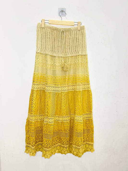 Yellow Crochet Gradient Skirt