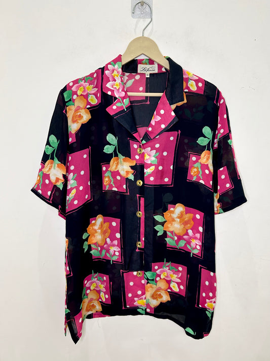 Polka Dot Floral Shirt: Chest-46”