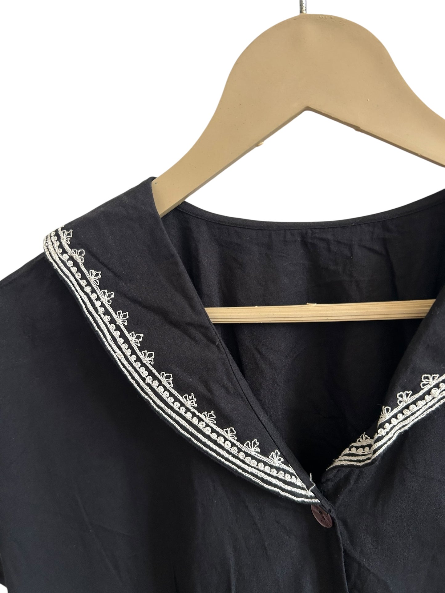 Black embroidered top