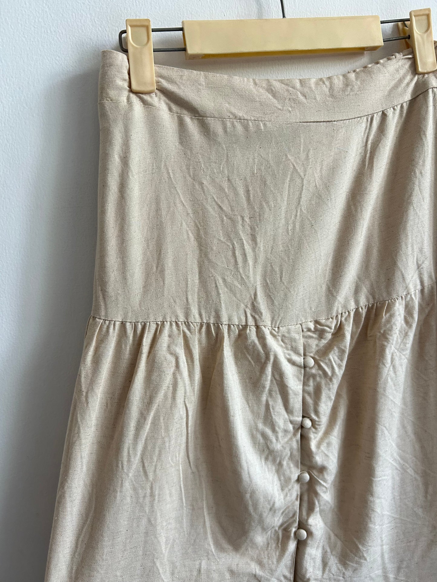 Cotton- Linen Beige Skirt