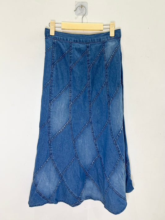 Denim Zig zag Skirt