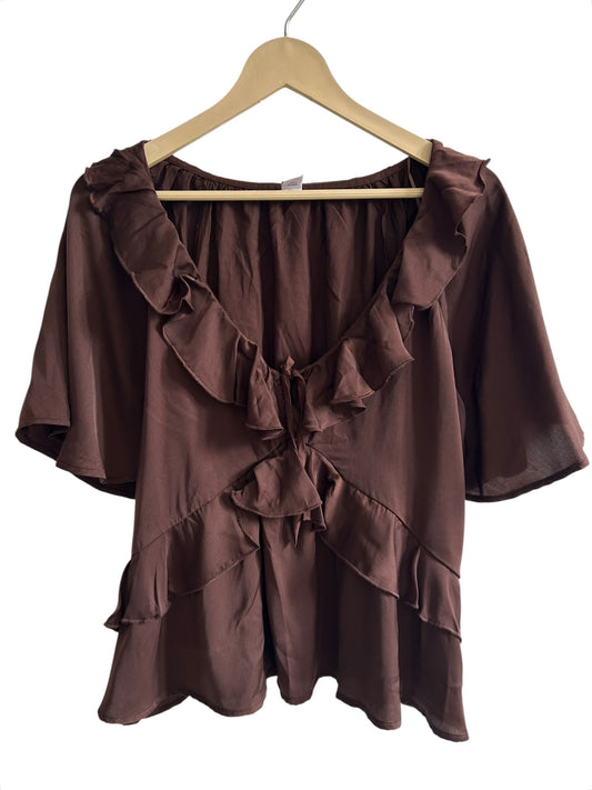 Ruffle Brown Top