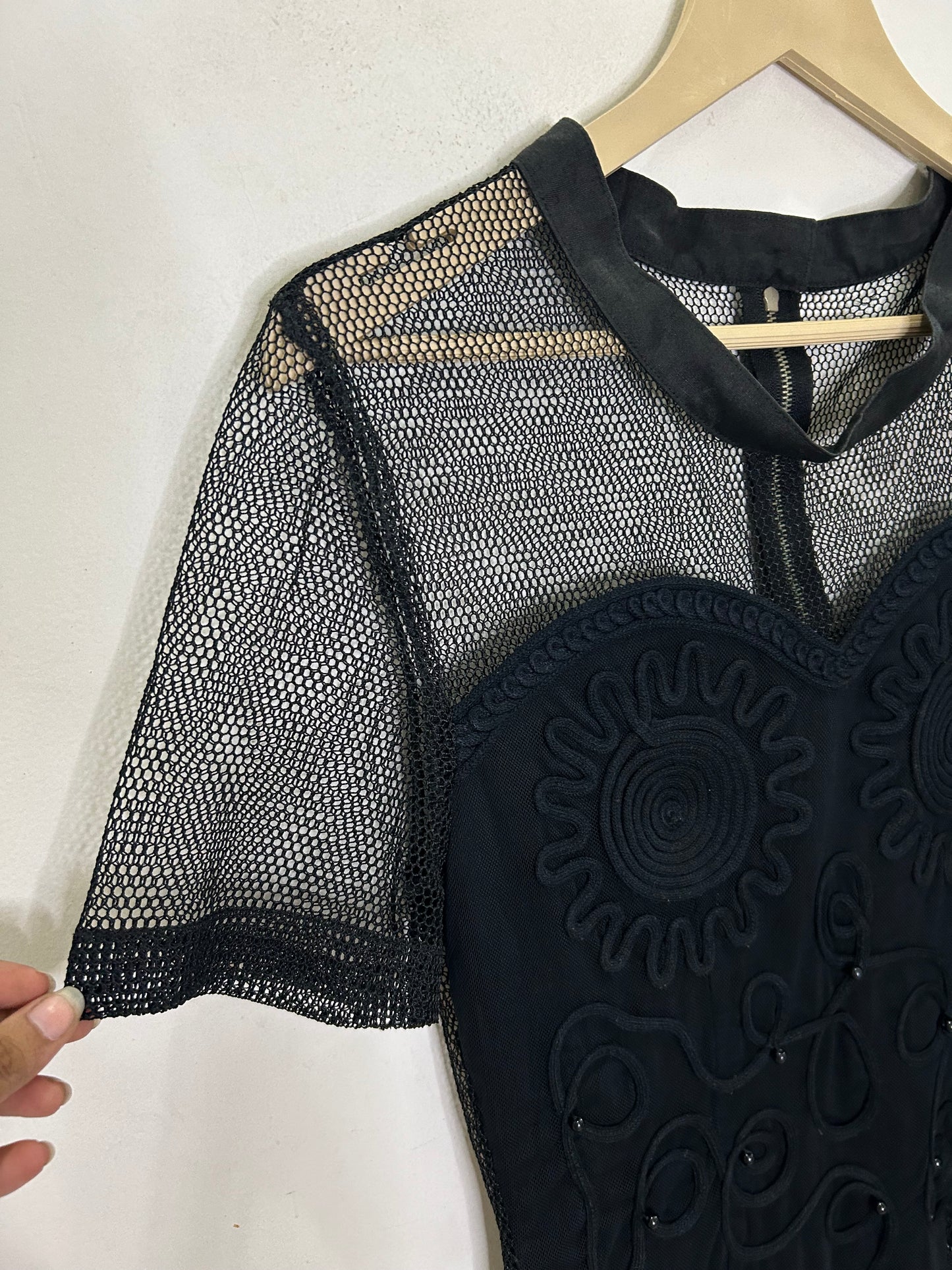 Embellished Mesh Top