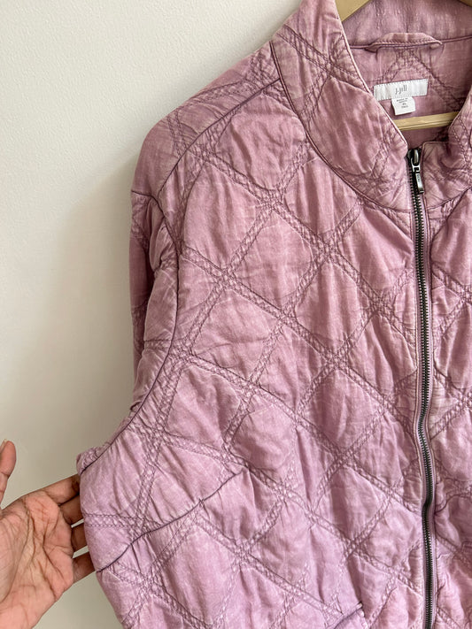 Mauve Quilted Jacket: 52”