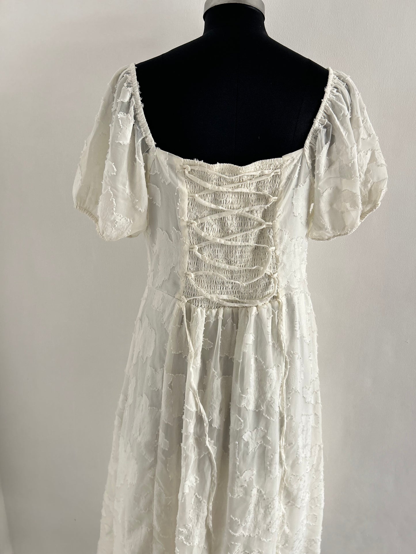 Boohoo Plus Burnout Milkmaid Midi Dress.