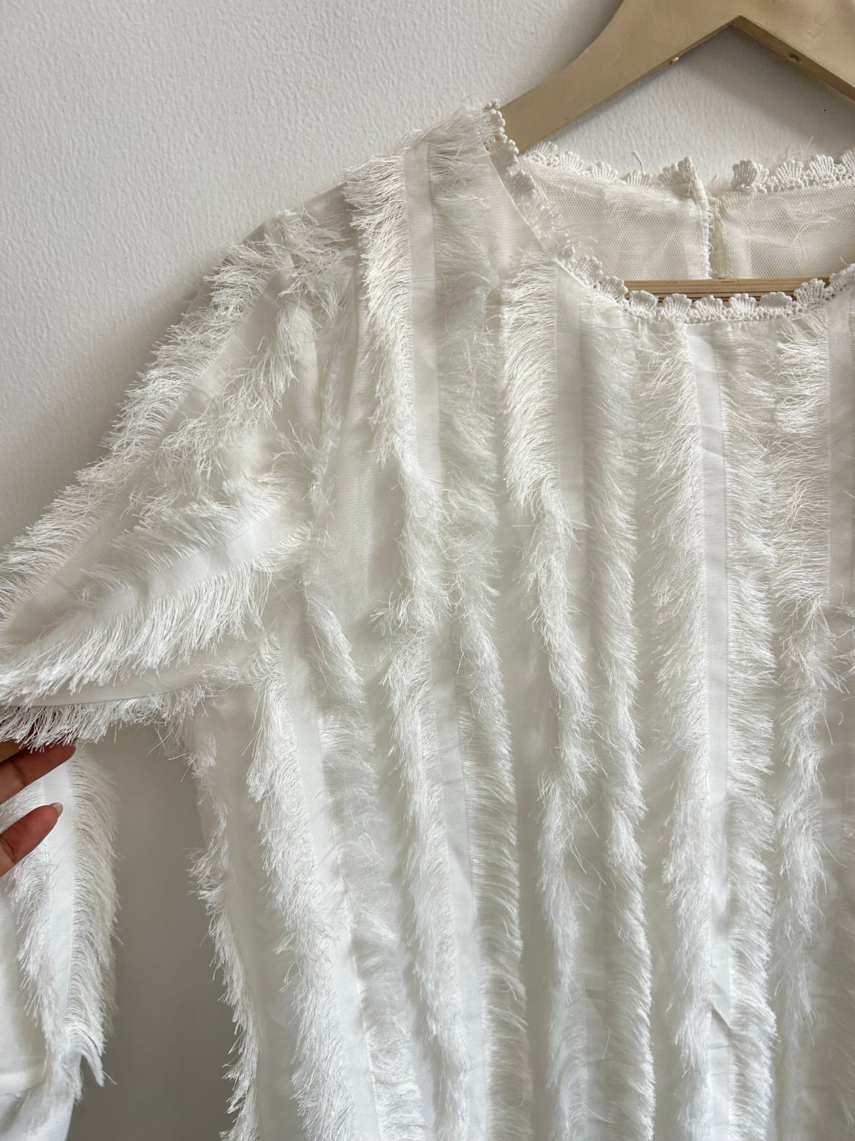 White Fringe Top: 38”