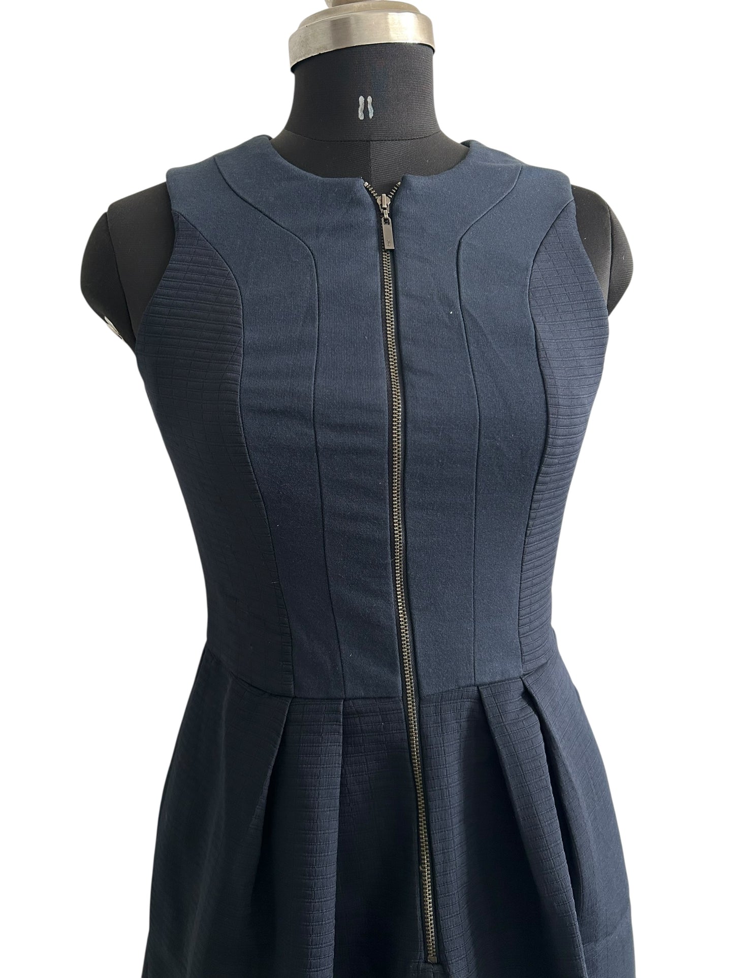 Navy Blue Zipper Dress