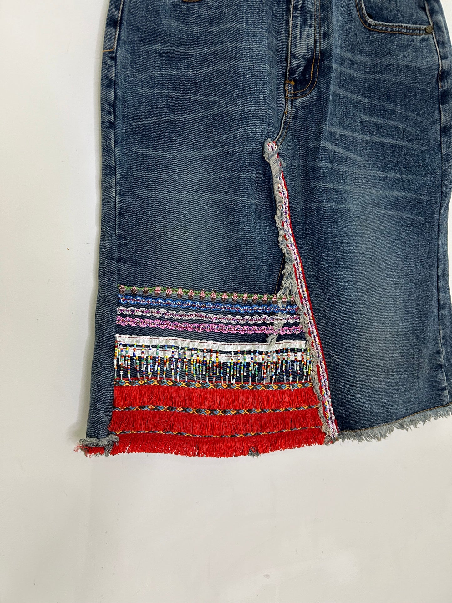 Boho Denim Skirt