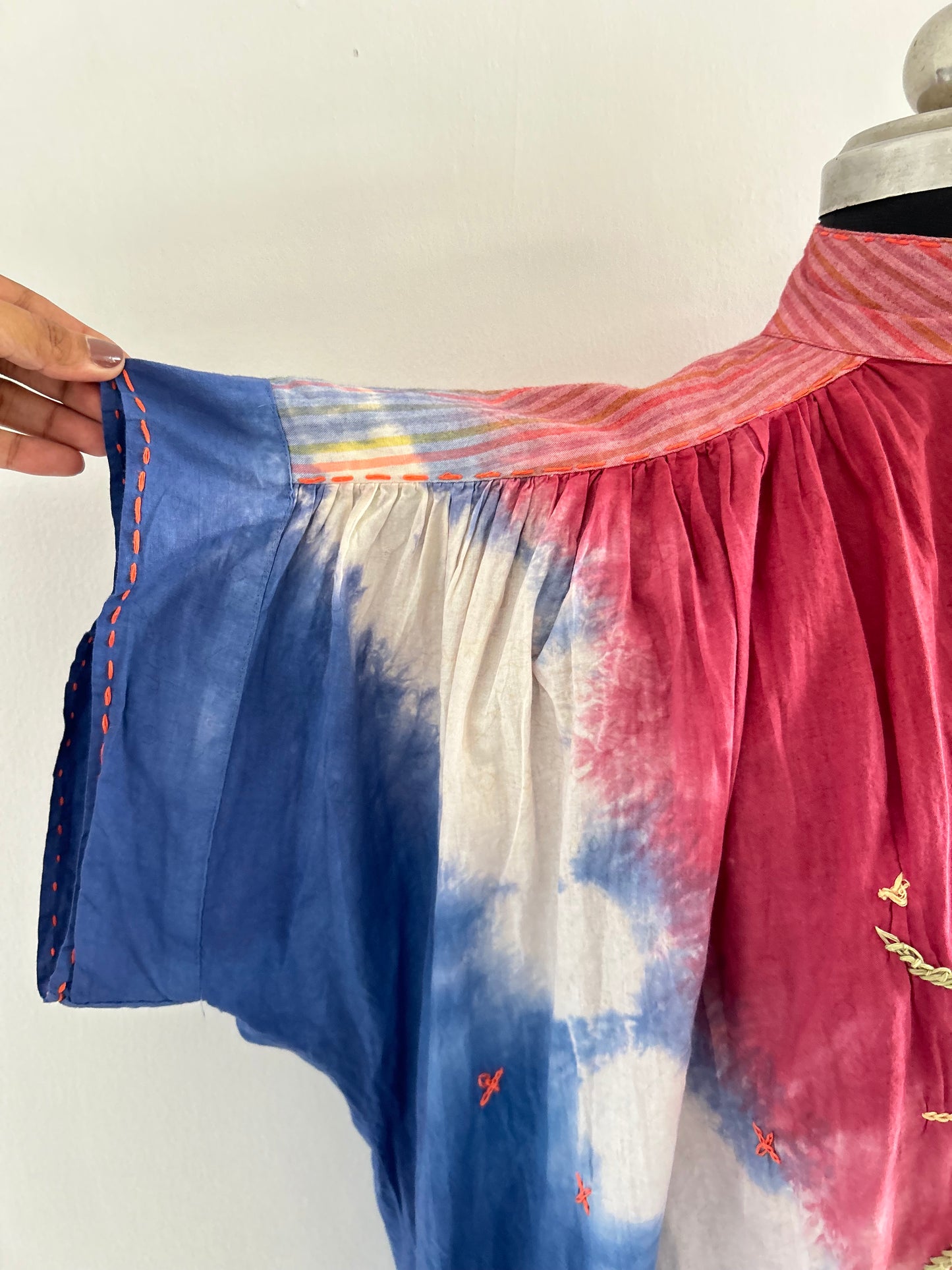 Cotton Tie & Dye Embroidered Dress