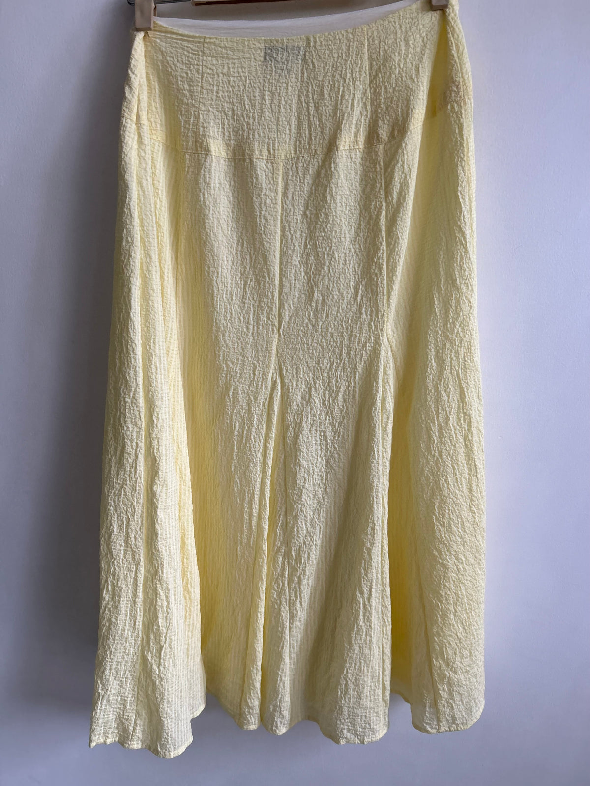 Butter Yellow Textured Skirt: 30”