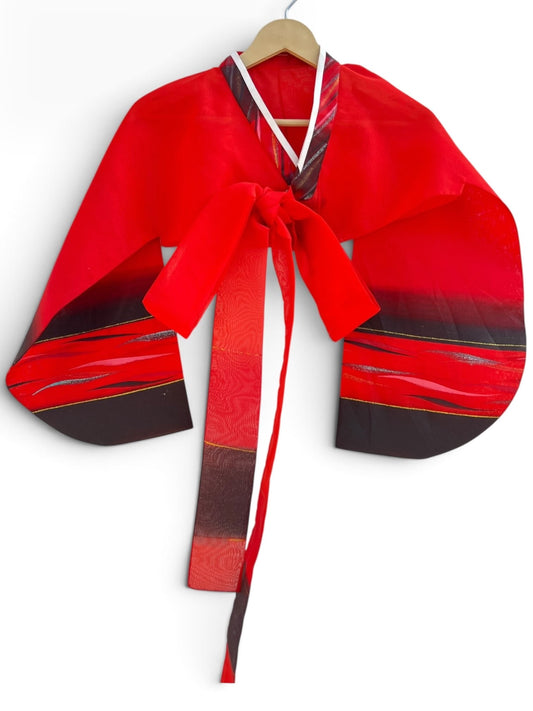 Red Gradient Hanbok Jacket: 36”
