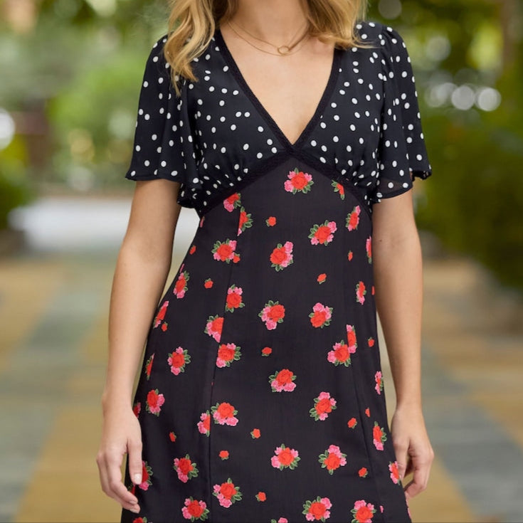 Polka Floral Dress