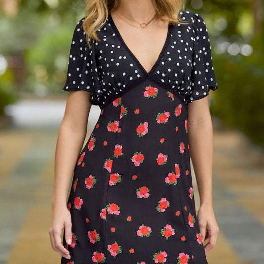Polka Floral Dress