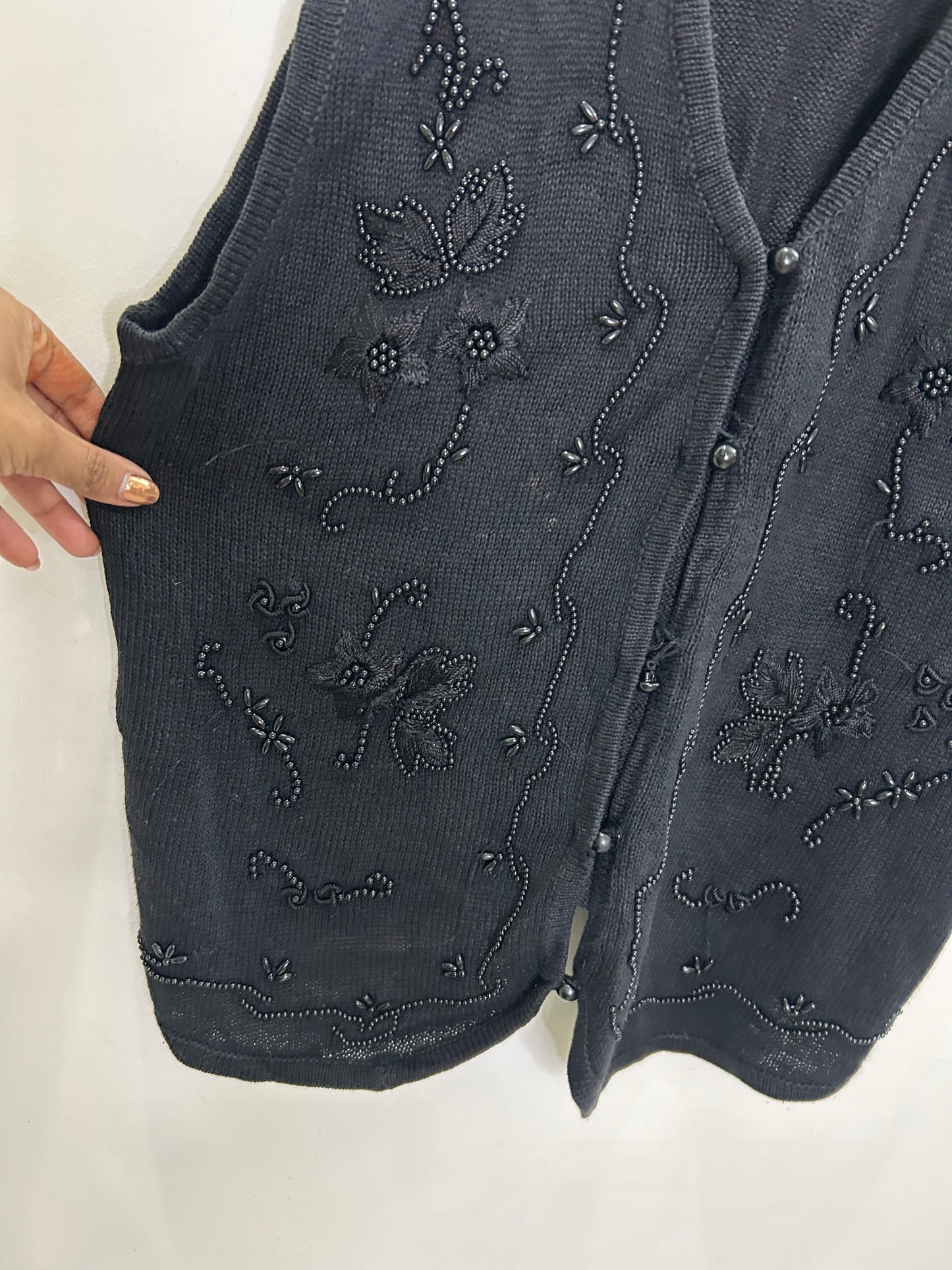 Black Embellished Vest