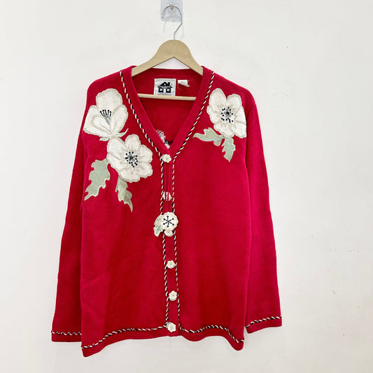 Floral White Hibiscus Cardigan