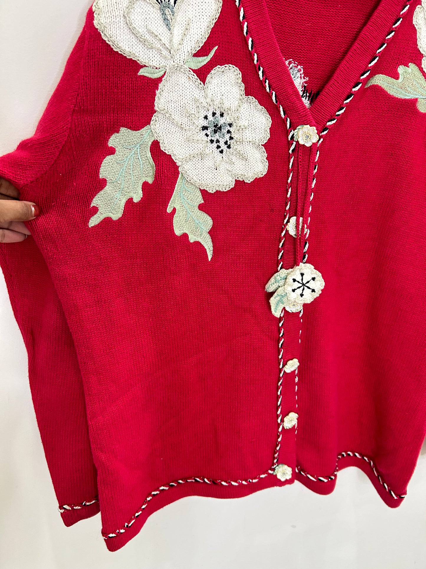 Floral White Hibiscus Cardigan