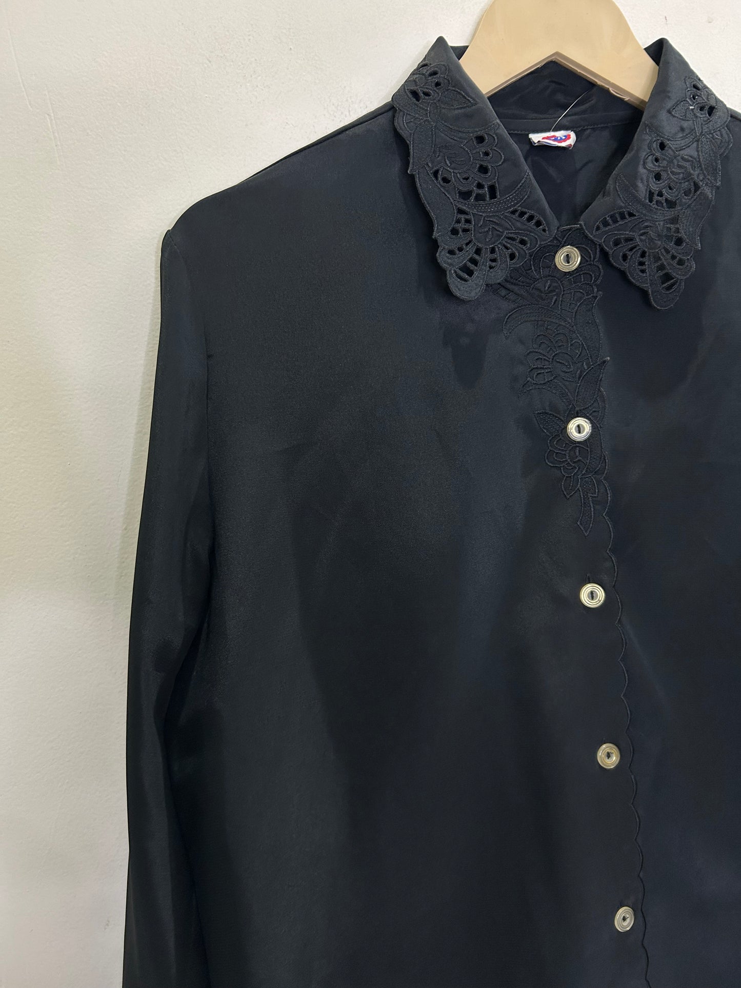 Black Solid Floral Shirt