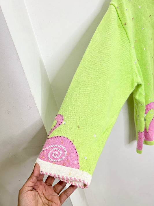 Flamingo Heart Cardigan