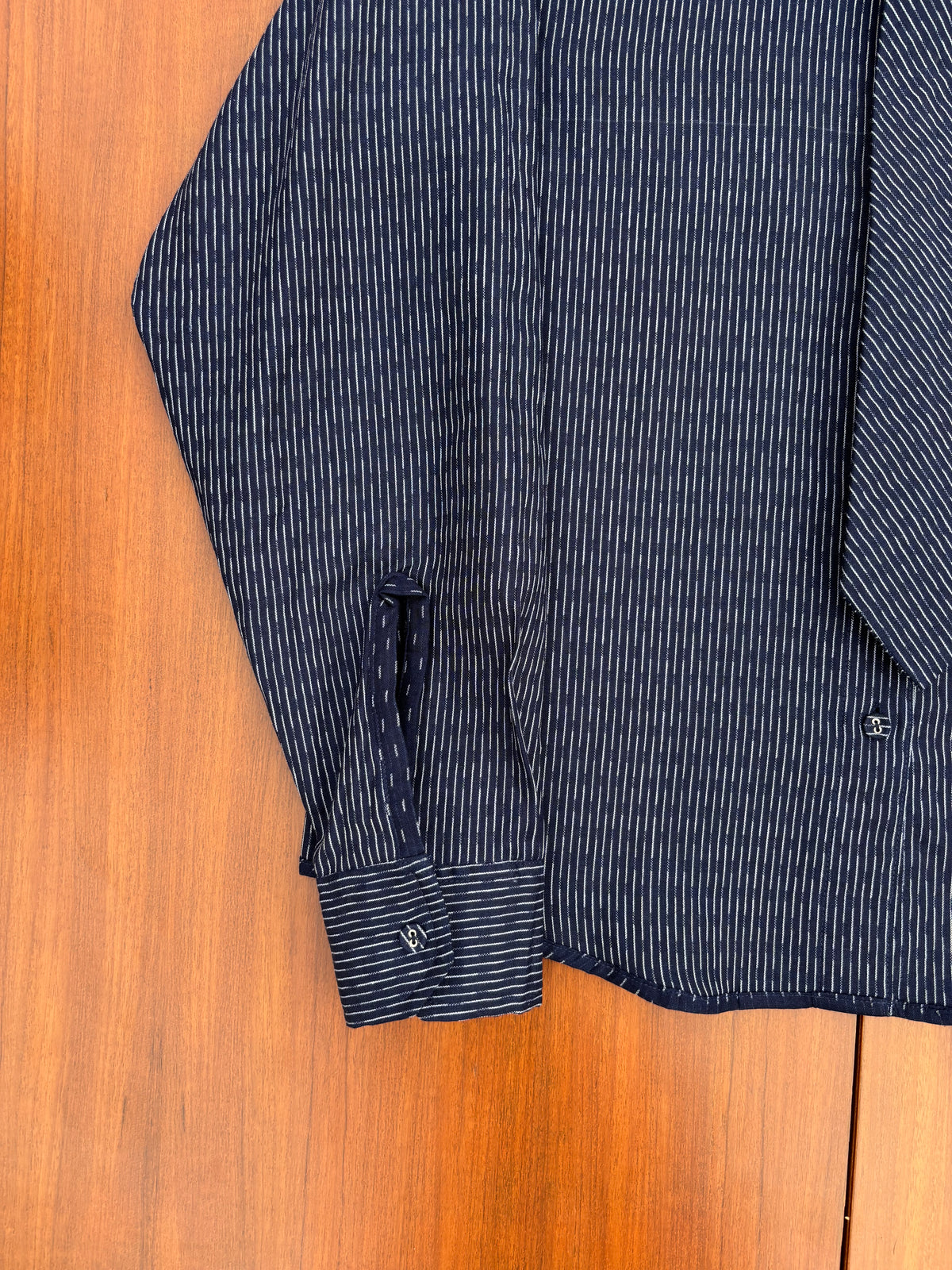 Midnight Blue Reversible Cotton Shirt with Detachable Tie